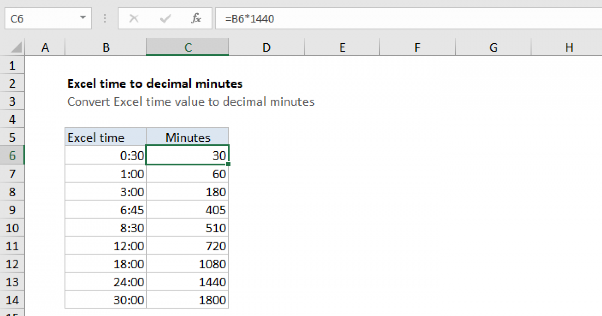 How To Convert Time To Decimal In Excel Formula